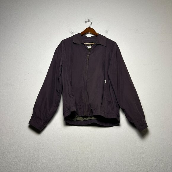 London Fog Bomber Retro Wine Red Burgundy Full Zip Coat Jacket Men M Outerwear - Picture 1 of 13